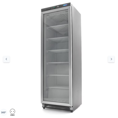  Καταψύκτης - 400L - Μαύρο - με γυάλινη πόρτα